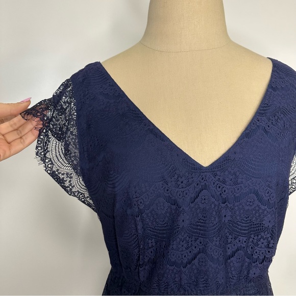 Fossil Penny Lace Cap Sleeve Dress Navy - Picture 12 of 15